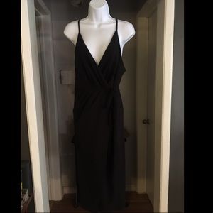 Nasty Gal Black Wrap Dress